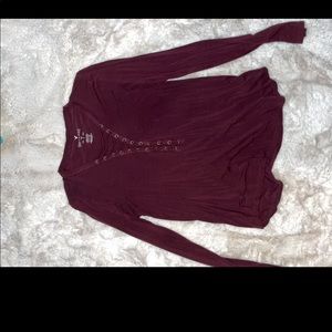 Aeropostale Soft n Sexy Burgundy Top Size S